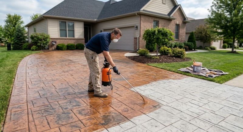 Concrete Driveway Staining in Corpus Christi, TX