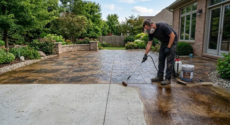 Concrete Patio Staining in Frisco, TX