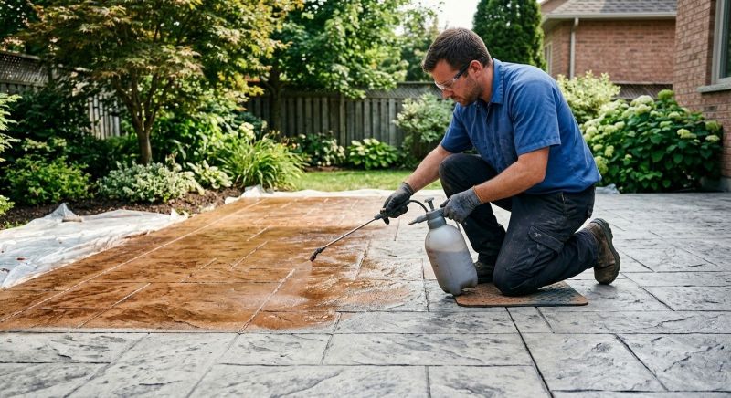 Concrete Patio Staining in Dallas, TX