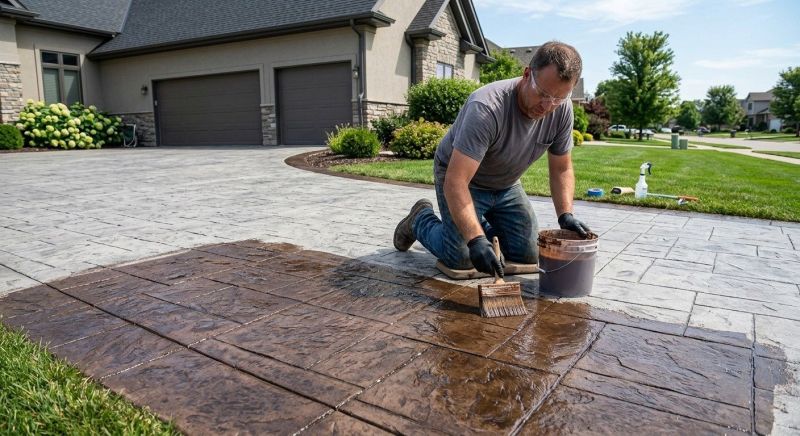 Driveway Concrete Staining in Fort Worth, TX