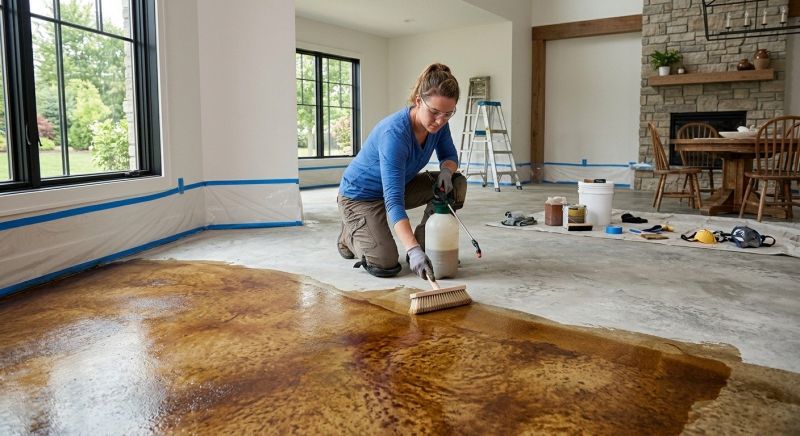 Interior Concrete Staining in Corpus Christi, TX