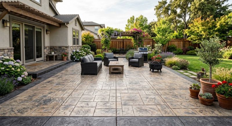 Stamped Concrete Patio Installation in Fort Worth, TX