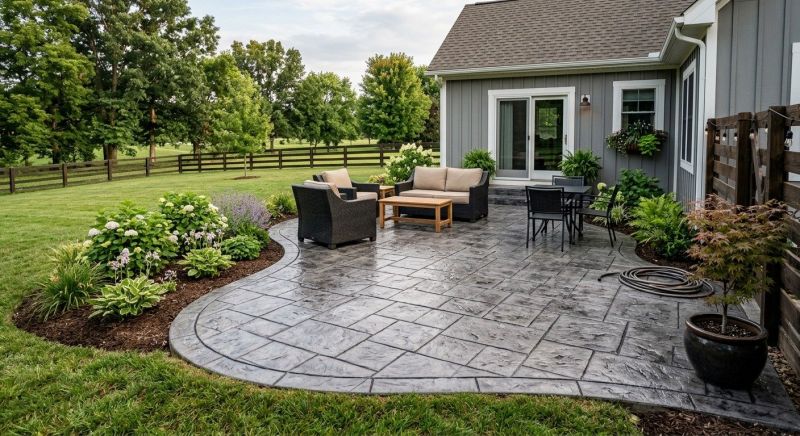 Stamped Concrete Patio Installation in Dallas, TX